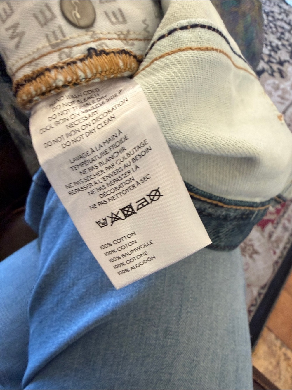 Free People We The Free Tinsley Baggy High-Rise Illusions Jeans – Lace Luster - Picture 7 of 9